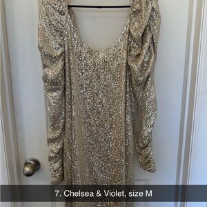 Chelsea & Violet Champagne Sequin Dress
